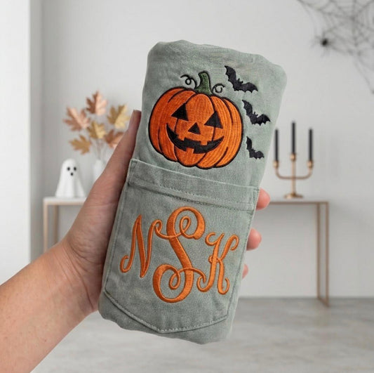 Pumpkin & Bats Monogram